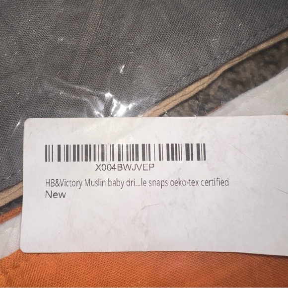 Set of Four Bandana Bibs in Orange, White, Gray, and Tan - Picture 5 of 5